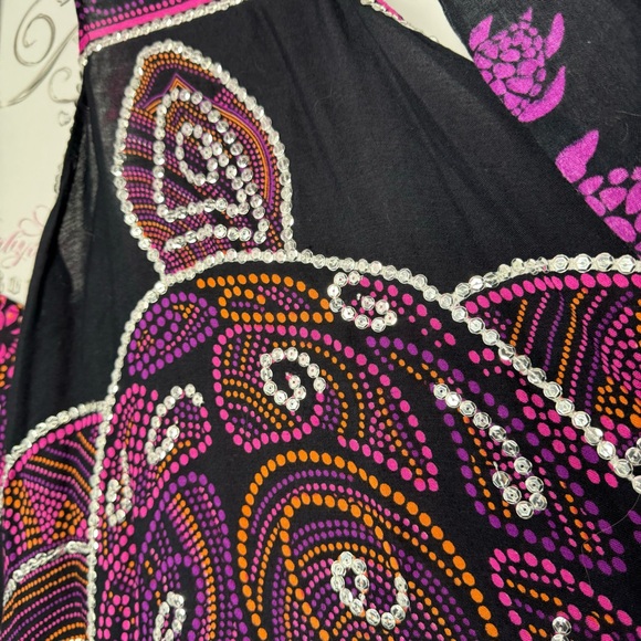 Vest coverup beach Hawaii turtle π’ sequins sparkly silver one size fits all - Picture 6 of 15